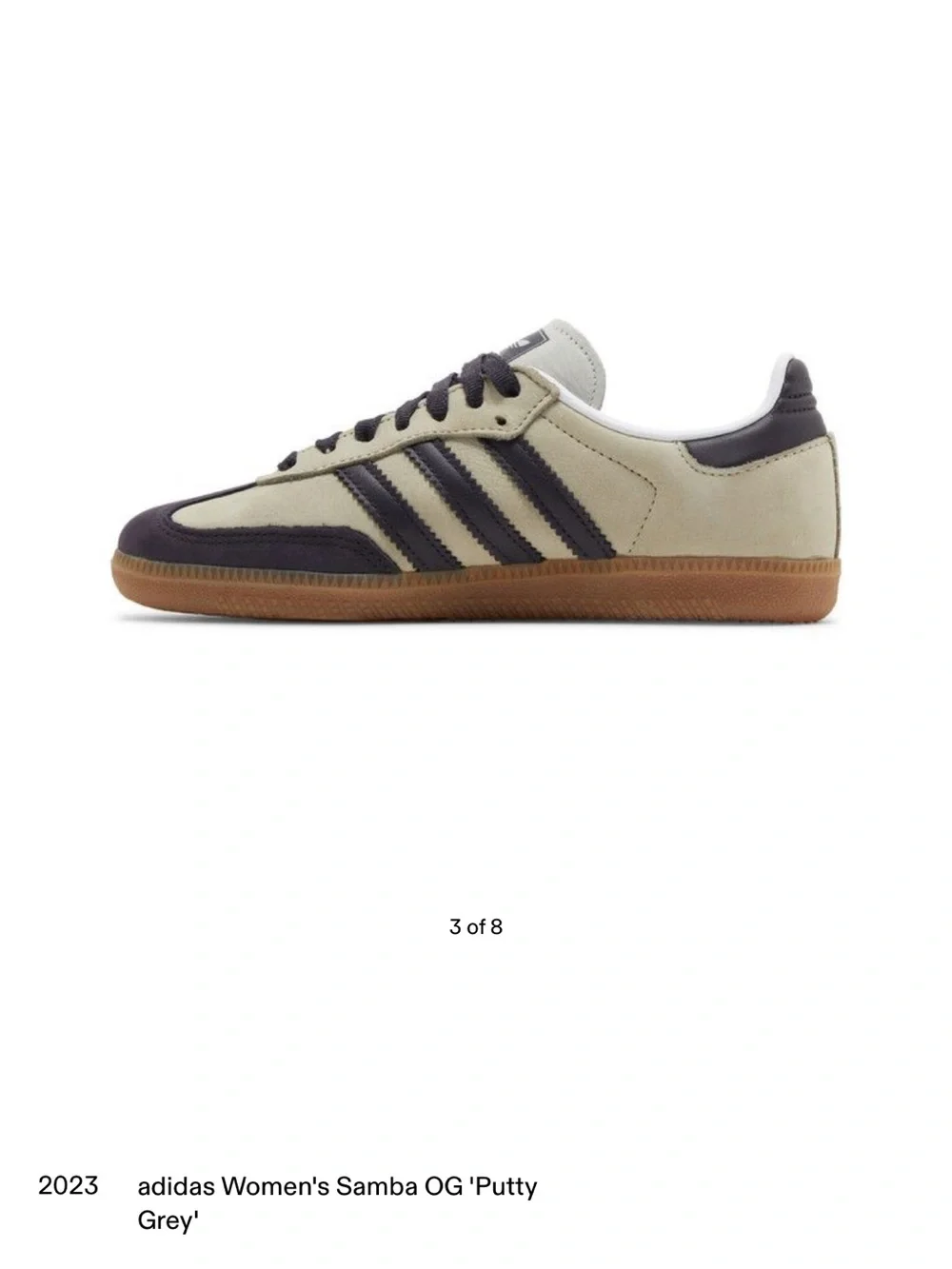 Adidas Samba OG Women’s Sneakers Putty Grey Aurora Black Silver Metalic 9.5 $120 - Picture 3 of 7